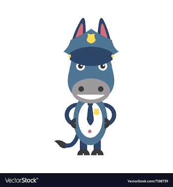 Flat icon on white background cartoon donkey vector image