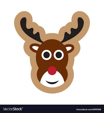 Flat icon on white background Christmas deer vector image