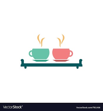 Flat icon on white background couple cups vector image