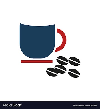Flat icon on white background cup coffee beans vector image