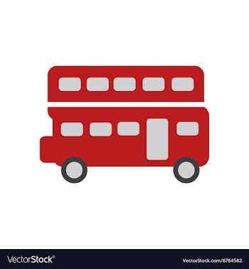 Flat icon on white background double decker bus vector image