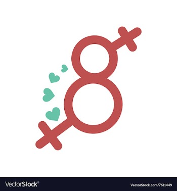 Flat icon on white background Eight female sign vector image
