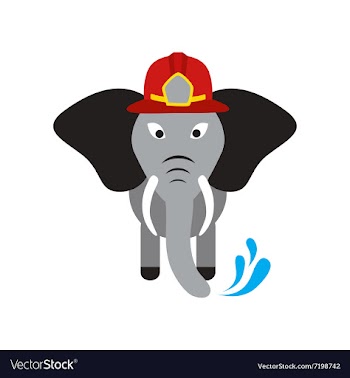 Flat icon on white background elephant cartoon vector image