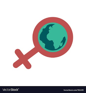 Flat icon on white background feminine sign Global vector image