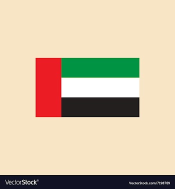 Flat icon on white background Flag Arab Emirates vector image