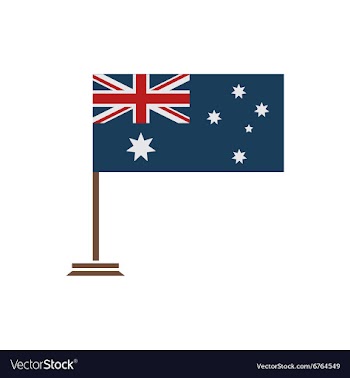 Flat icon on white background flag of Australia vector image