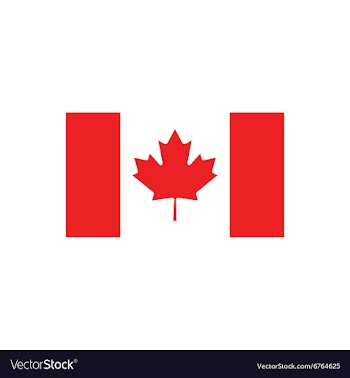 Flat icon on white background flag of Canada vector image