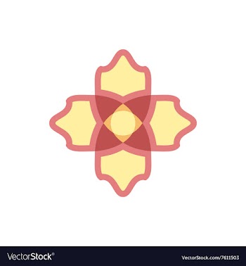 Flat icon on white background flower silhouette vector image