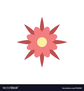 Flat icon on white background flower silhouette vector image
