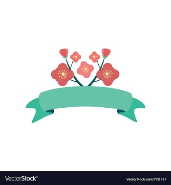 Flat icon on white background flowers garland vector image