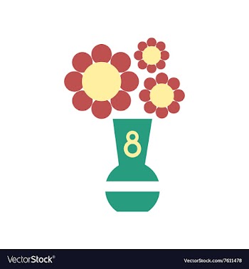 Flat icon on white background flowers in vase vector image