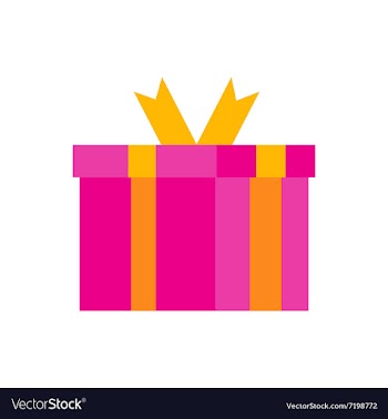 Flat icon on white background gift box vector image