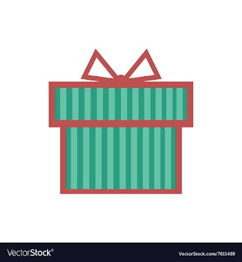 Flat icon on white background gift box vector image