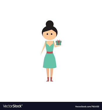 Flat icon on white background girl gift vector image