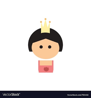 Flat icon on white background girl princess vector image