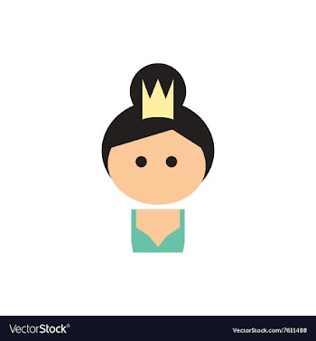 Flat icon on white background girl princess vector image