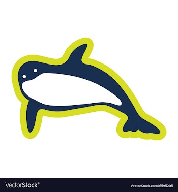 Flat icon on white background great whale vector image