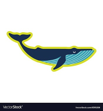 Flat icon on white background great whale vector image