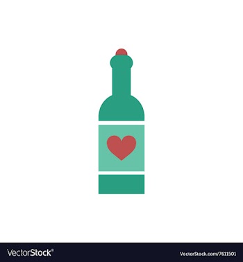 Flat icon on white background heart bottle vector image