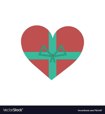 Flat icon on white background Heart gift box vector image