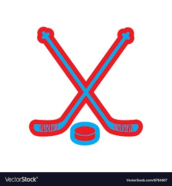 Flat icon on white background hockey sticks vector image