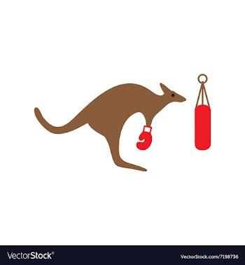 Flat icon on white background kangaroo boxer vector image