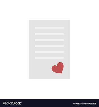 Flat icon on white background love letter vector image