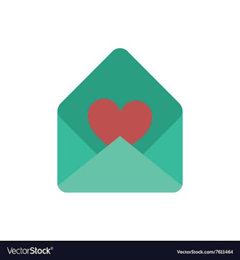Flat icon on white background love letter vector image