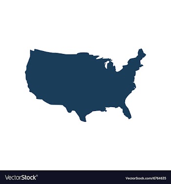 Flat icon on white background map of America vector image