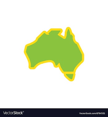 Flat icon on white background map of Australia vector image