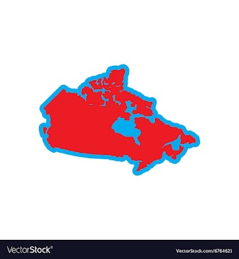 Flat icon on white background map of Canada vector image