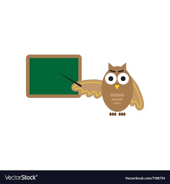 Flat icon on white background owl teacher vector image