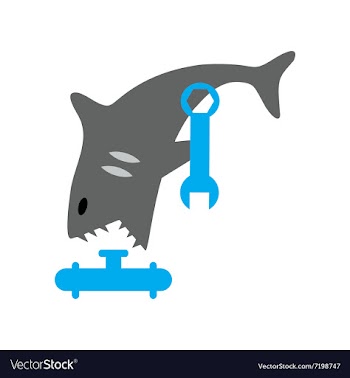 Flat icon on white background shark cartoon vector image