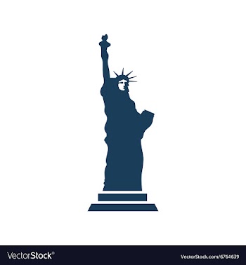 Flat icon on white background Statue of Liberty vector image