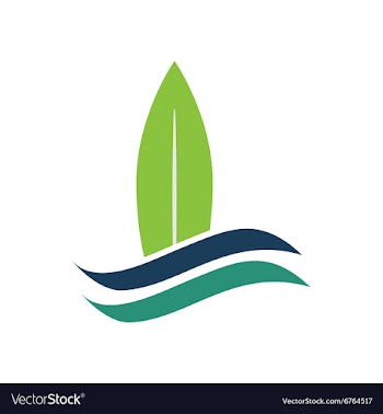 Flat icon on white background surfing wave vector image