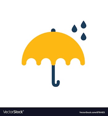 Flat icon on white background umbrella rain vector image