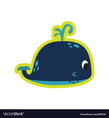 Flat icon on white background whale fountain vector image