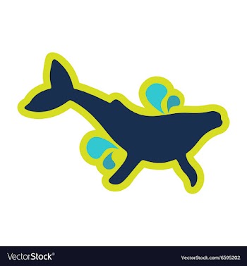 Flat icon on white background whale fountain vector image