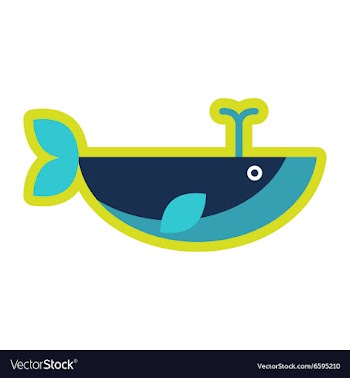 Flat icon on white background whale fountain vector image