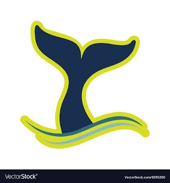 Flat icon on white background whale tail vector image