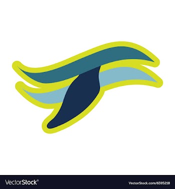 Flat icon on white background whales logo vector image