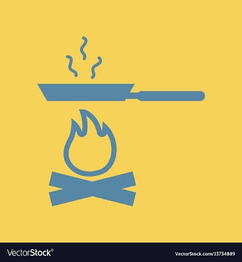 Flat icon pan with fire vector image
