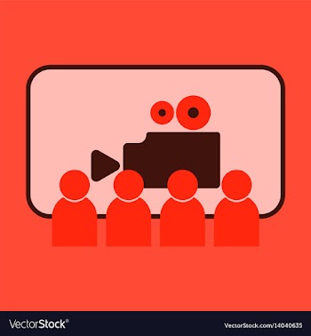 Flat icon people in cinema vector image