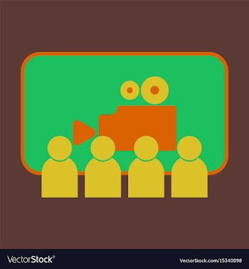 Flat icon people in cinema vector image