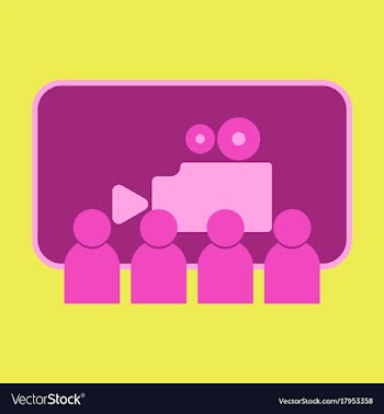 Flat icon people in cinema vector image