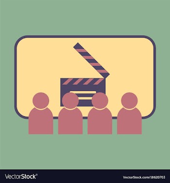 Flat icon people in cinema vector image