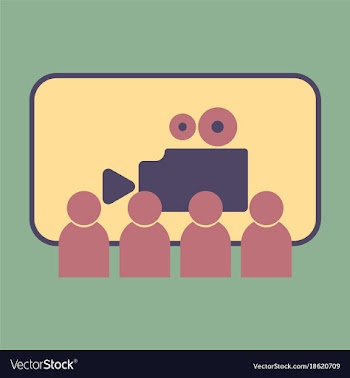 Flat icon people in cinema vector image