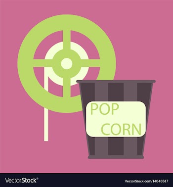 Flat icon popcorn cinema vector image