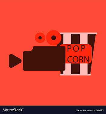 Flat icon popcorn cinema vector image