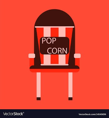 Flat icon popcorn cinema vector image